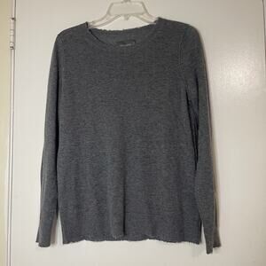 Zadig & Voltaire gray long sleeve lightweight cashmere sweater medium -read